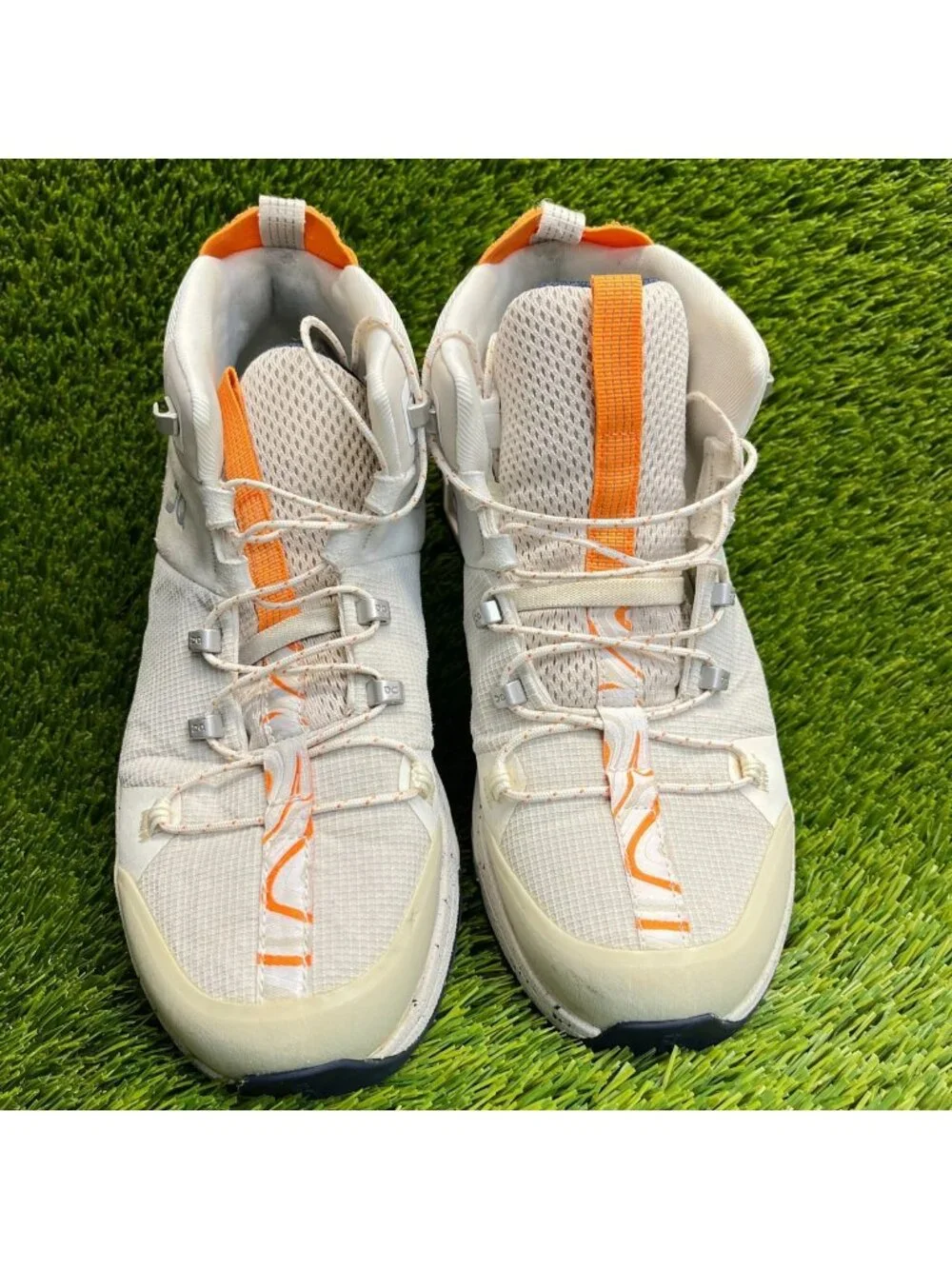 On CloudTrax Womens Size 9 Frost White Orange Athletic Walking Shoes Sneakers